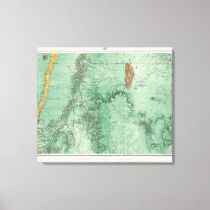 Kaart voor de indeling van het land in New Mexico Canvas Afdruk