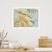 Kaart voor de Kaukasus 1994 Poster (Keuken)