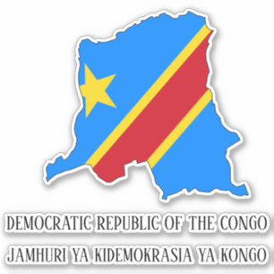 Kaart voor de vlag van de Democratische Republiek Sticker