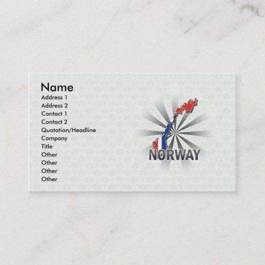Kaart voor de vlag van Noorwegen 2.0 Visitekaartje (Voorkant)