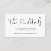 Kaart voor details van bruiloft Website - Eenvoudi (Voorkant)