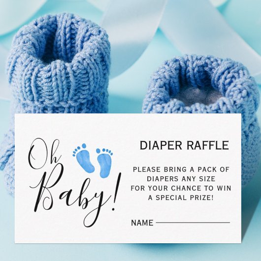 Kaart voor diaperte Raffle Baby shower Blue Enclos
