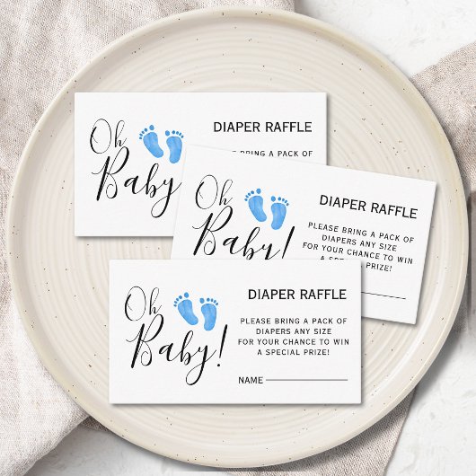 Kaart voor diaperte Raffle Baby shower Blue Enclos