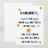 Kaart voor Dochter, dochterverjaardagskaart (Voorkant / Achterkant)