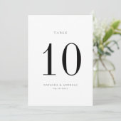 Kaart voor eigentijdse chic Wedding Table Number (Staand voorkant)