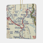 kaart voor Fernie BC Keramisch Ornament (Links)