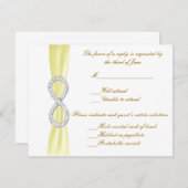 Kaart voor Gele Diamond Infinity Wedding Response (Voorkant / Achterkant)