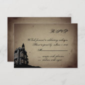Kaart voor Gothic House Wedding Response (Voorkant / Achterkant)