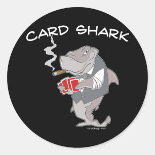Kaart voor haaienvinkers ronde sticker