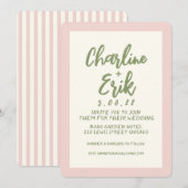 Kaart voor handschriftenretro Wedding-uitnodiging (Voorkant / Achterkant)