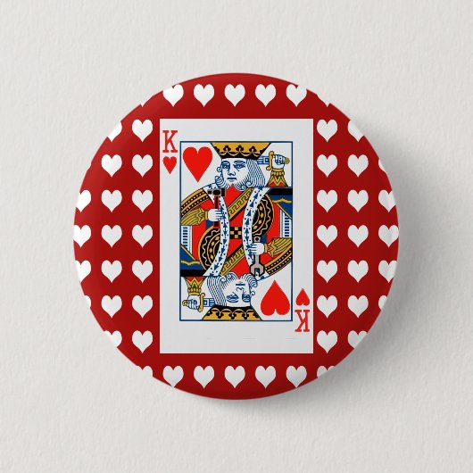 Kaart voor harten met hart ronde button 5,7 cm (Voorkant)