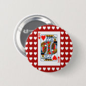 Kaart voor harten met hart ronde button 5,7 cm (Voorkant /achterkant)