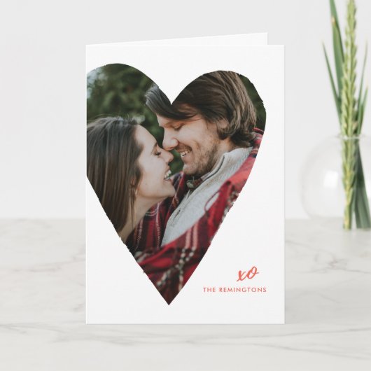 Kaart voor hartfoto Valentijnsdag - rood (Voorkant)