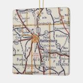  kaart voor Hattiesburg MS Keramisch Ornament (Links)