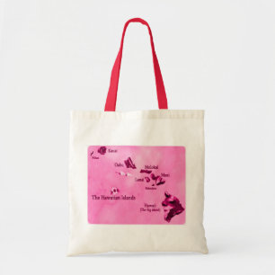 Kaart voor Hawaiiaanse eilanden Tote Bag