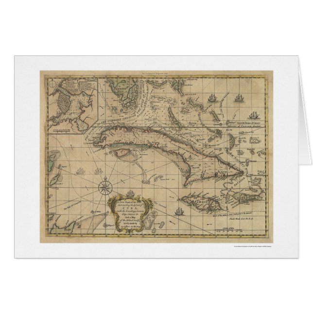 Kaart voor het eiland Cuba - 1762 (Voorkant Horizontaal)