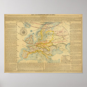 Kaart voor het klimaat in Europa Poster