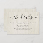 Kaart voor informatie / details - bijtend hout (Voorkant / Achterkant)