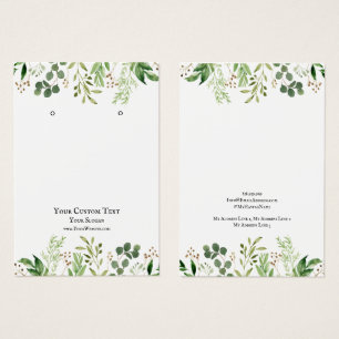 Kaart voor juwelenweergave, Greenery Waterverf