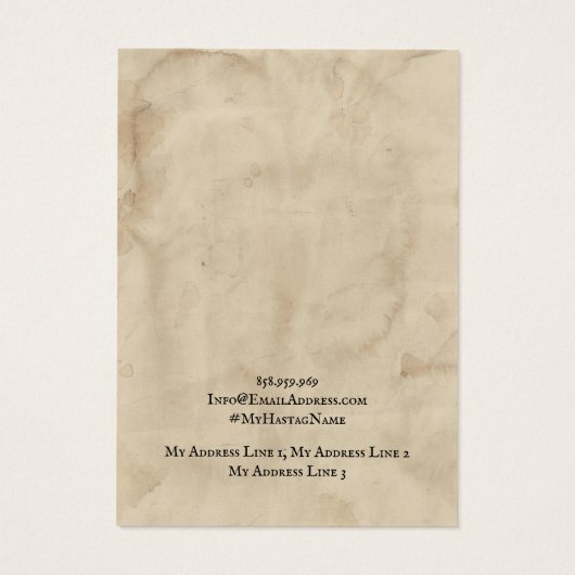 Kaart voor juwelenweergave, verouderd bruine textu (Achterkant)