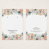 Kaart voor juwelenweergave, Waterverf floralen (Voorkant /achterkant)
