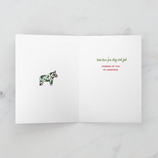 Kaart voor kerstbomen in de Zweedse en Engelse taa (Binnen)