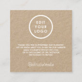 Kaart voor kerstcadeauscherm vierkante visitekaartje (Achterkant)