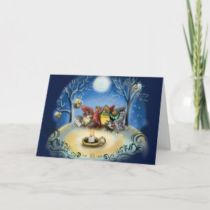 Kaart voor kerstCaroling Bird