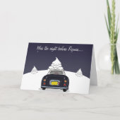 Kaart voor kerstfeestdag in Black Figaro Car (Voorkant)