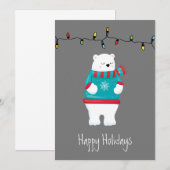 Kaart voor kerstfeestdagen met Beer  (Voorkant / Achterkant)