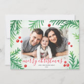 Kaart voor kerstmis | Klassiek rood en groen (Voorkant)