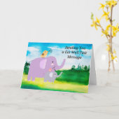 Kaart voor kinderen met olifanten. (Gele Bloem)