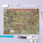 Kaart voor kinderen van de Verenigde Staten Tissuepapier (Craft)