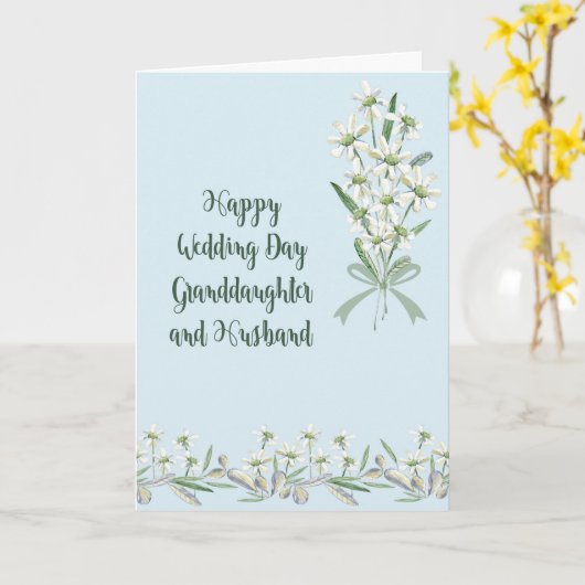 Kaart voor kleindochter en echtgenoot (Gele Bloem)