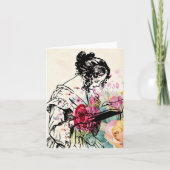  Kaart voor Lady reading Book (Voorkant)