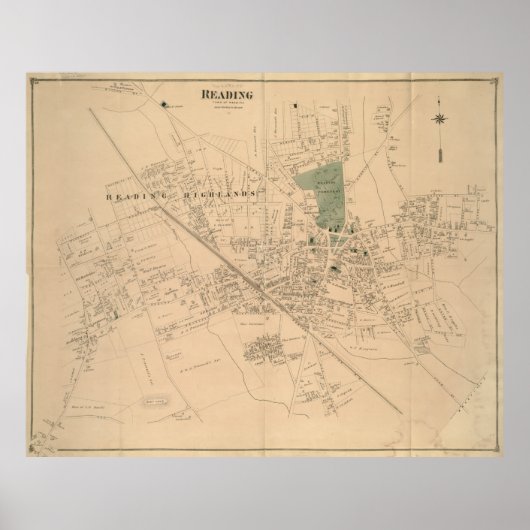 kaart voor leesmachines (1875) poster (Voorkant)