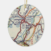kaart voor Lexington VA Keramisch Ornament (Links)