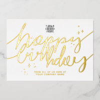Kaart voor logo handschrift business Birthday Gold