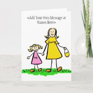 Kaart voor mammie en mij blond (Bericht aanpassen)