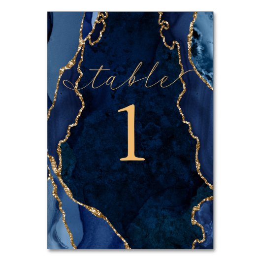 Kaart voor marinesap, marmer & Gold Agate Table (Voorkant)