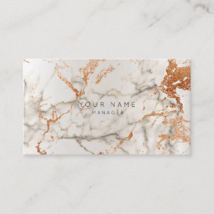 Kaart voor marmerbenoeming Silver Copper Grey VIP Afsprakenkaartje