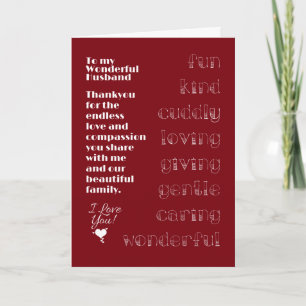 Kaart voor mijn geweldige echtgenoot
