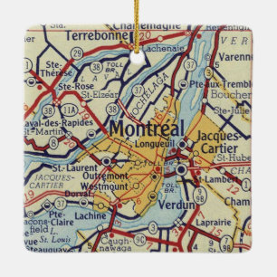 kaart voor Montreal QC Keramisch Ornament