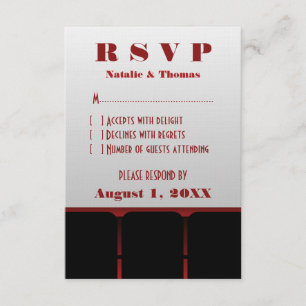 Kaart voor Movie-bioscooprespons, rood