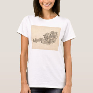 Kaart voor oude muziekbladen van Oostenrijk T-shirt