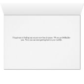 Kaart voor persoon die nu vrij is van kankerzonson (Binenzijde Horizontaal (Onderkant))