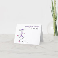 Kaart voor persoonlijke Lady Running Note