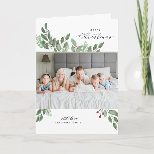 Kaart voor prettige kerstWaterverf (Voorkant)