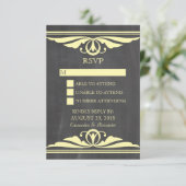 Kaart voor respons op geel deco-alkboard (Staand voorkant)