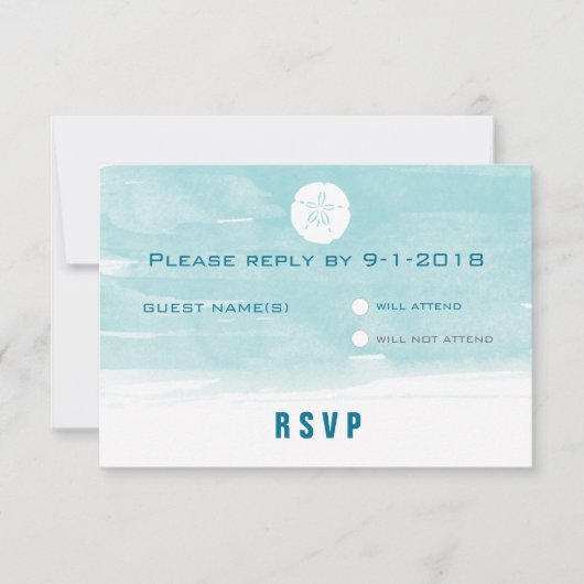 Kaart voor respons op waterverf-zand-dollar (Voorkant)